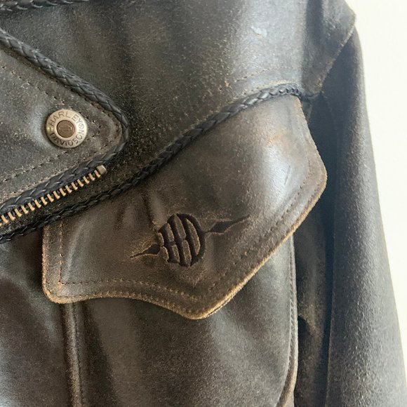 Vintage Genuine Leather Motto Motorcycle Jacket - Picture 5 of 9